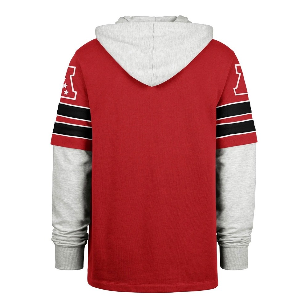 Kansas City Chiefs 47 Brand Gridiron Cornerback Lacer Hoodie Red Grey XL NEW - Picture 2 of 5